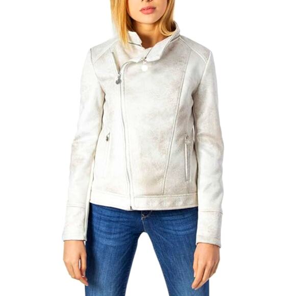 Desigual Biker Jacket Size M Zipper Front Closure Side Pockets Poly Blend - Picture 1 of 13